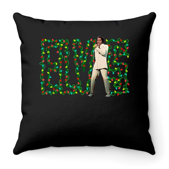 Elvis Presley Official Elvis Christmas Lights Throw Pillows
