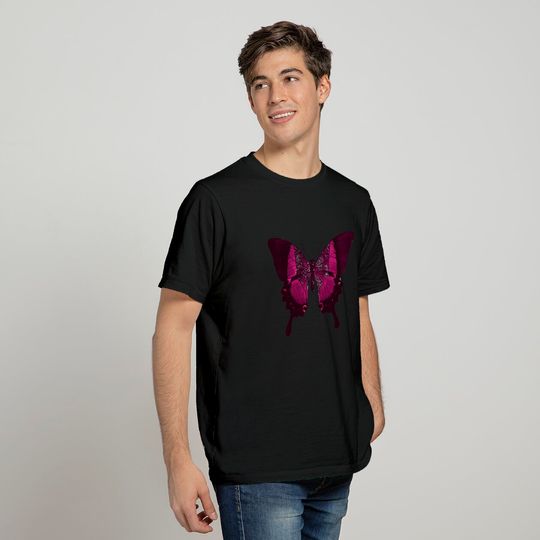 BUTTERFLY MAROON AND PINK T Shirt