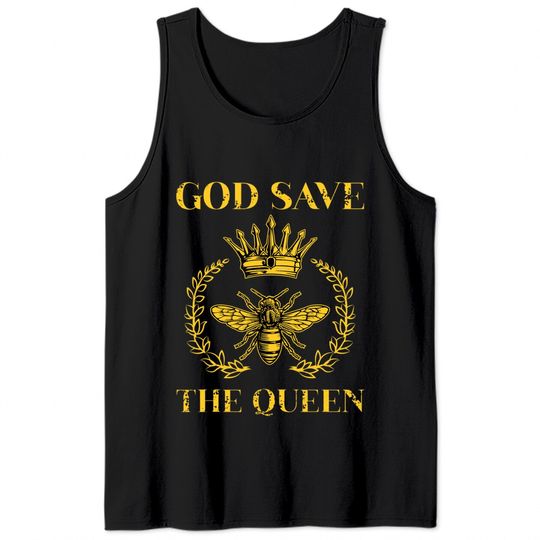 God Save the Queen Beekeeper Bee Apiarist Crown Tank Tops