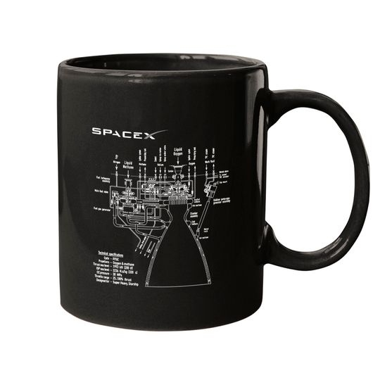 Spacex Rrrrrrraptor Engine Technical Mugs