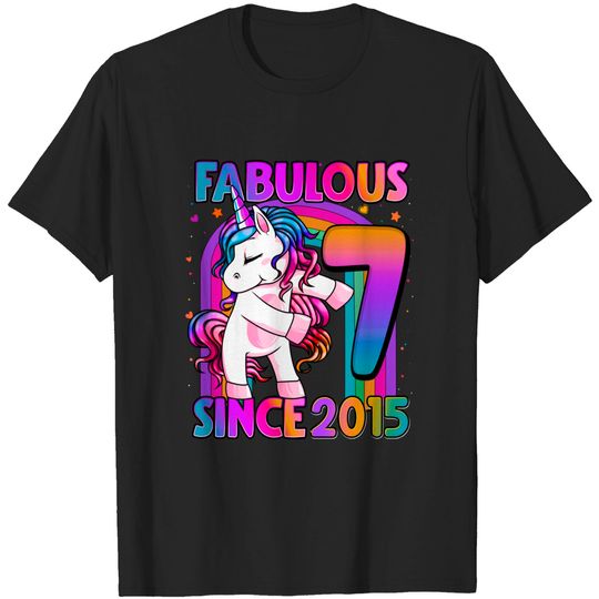 7 Years Old Unicorn Flossing 7th Birthday Girl Unicorn Party T-Shirt