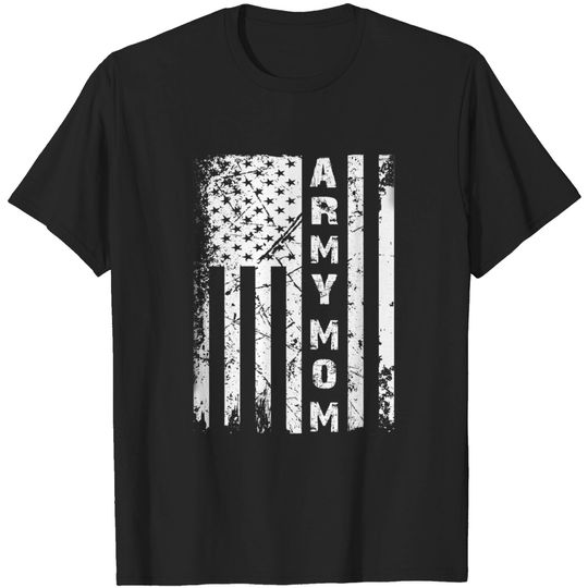 Vintage Army Mom American Flag Tshirt Mothers Day Gift Shirt