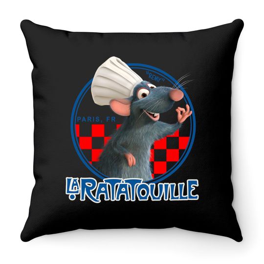 Disney Pixar Ratatouille Remy Chef Hat Portrait Graphic Throw Pillow Throw Pillows