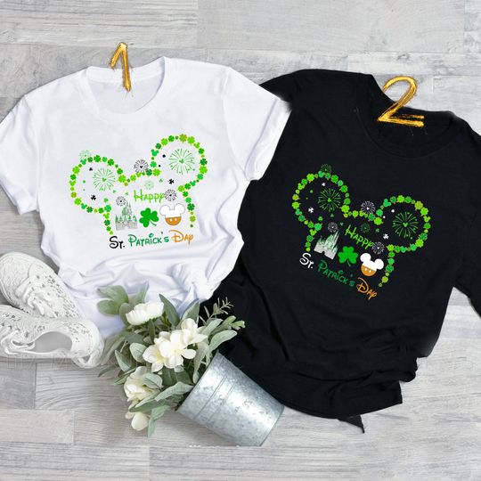 Happy St Patricks Day Mickey Minnie Shamrock Custom Shirt