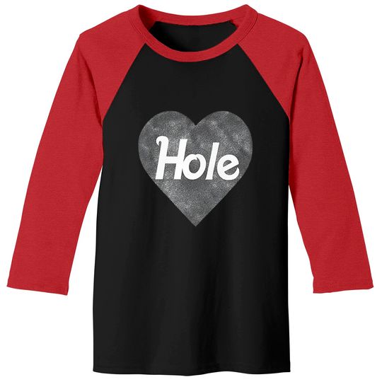 Hole Rock Band Black Heart Logo Baseball Tees