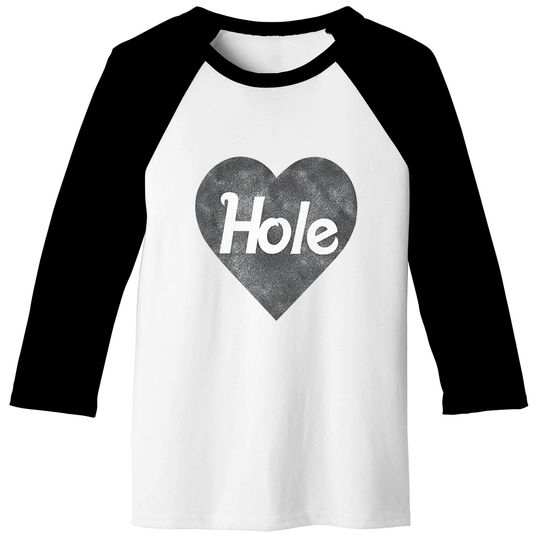 Hole Rock Band Black Heart Logo Baseball Tees