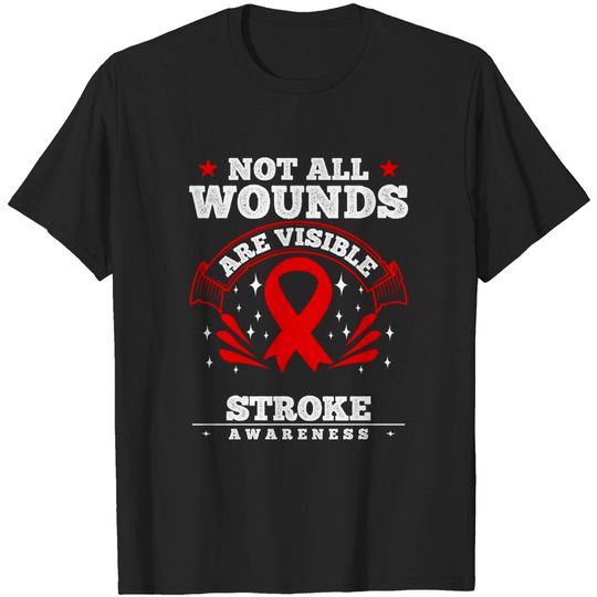 The Strokes T-Shirt Stroke Survivor - Red Awareness Ribbon