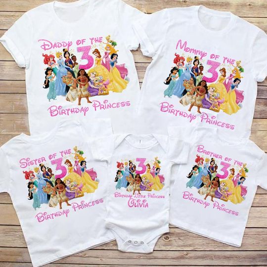 Disney Princess Birthday Shirt, Birthday Family 2022 Shirt
