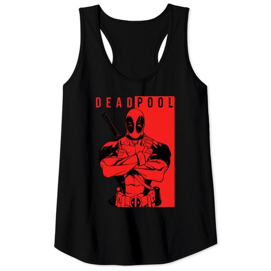 Deadpool Two-Toned Portrait Graphic Tank Tops