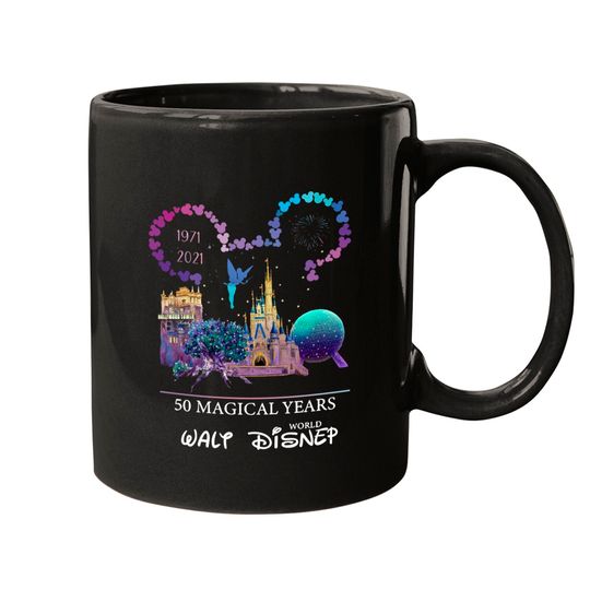 Disney World 50th Anniversary Mugs, Disney Family, WDW Mug, Magic Kingdom Mug, Disneyland Mug