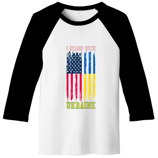 I Stand with Ukraine the USA Stand Ukraine Raglan Baseball Tee
