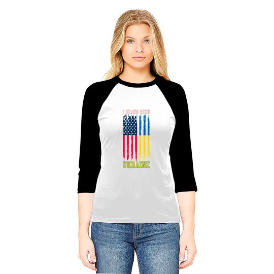 I Stand with Ukraine the USA Stand Ukraine Raglan Baseball Tee