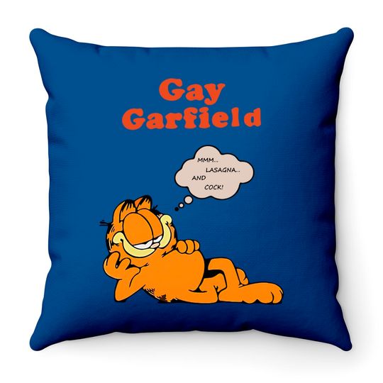 gay garfield 1 Essential Throw Pillows