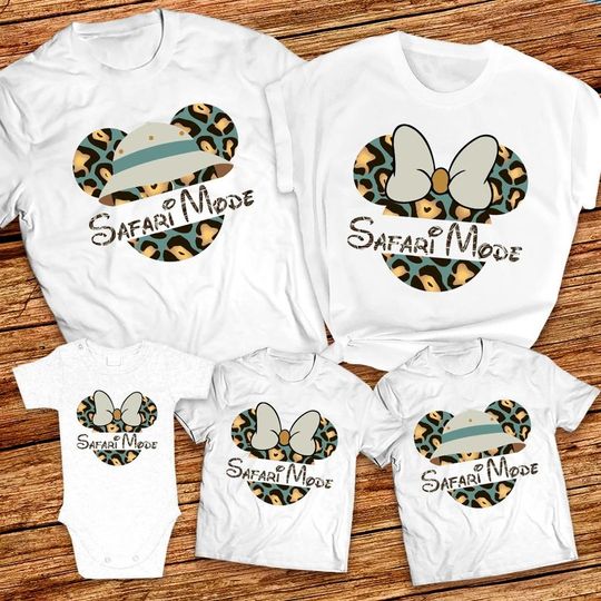 Safari Mode Disney Adventure Animal Kingdom Theme Park Family Matching T-Shirts
