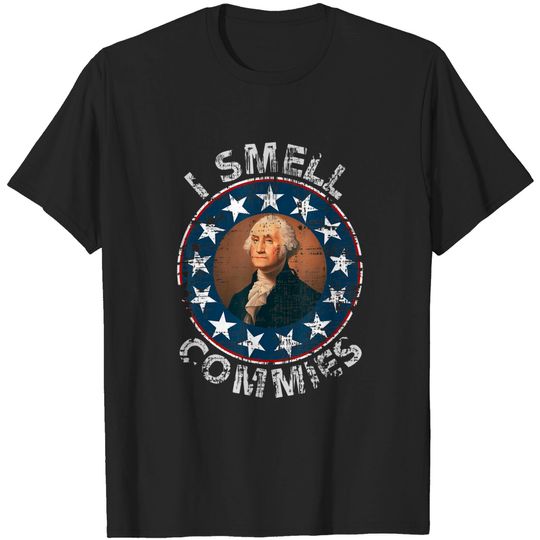 George Washington Ronald Reagan I Smell Commies Funny Tee T-Shirt