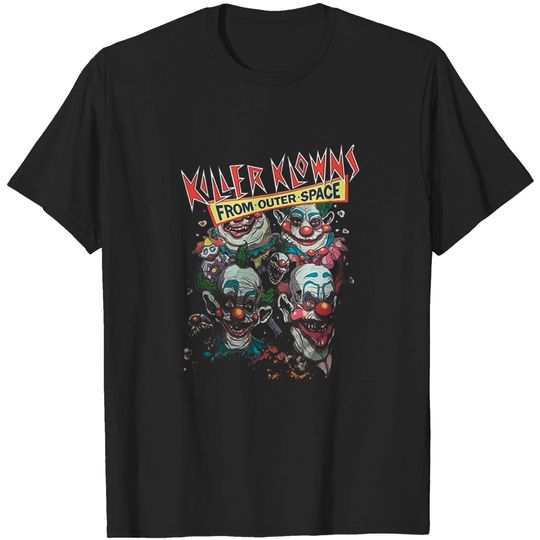 Killer Klowns from Outer Space Print Fashion Tops T Shirt Black