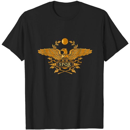 SPQR T-Shirt Roman Empire Gold Eagle Vintage History