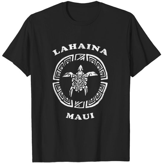 Lahaina Maui Vintage Retro Tribal Turtle Vacation T-Shirt