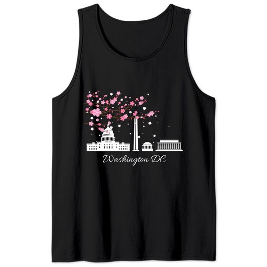 Washington DC Cherry Blossoms Monuments Memorials Tank Tops