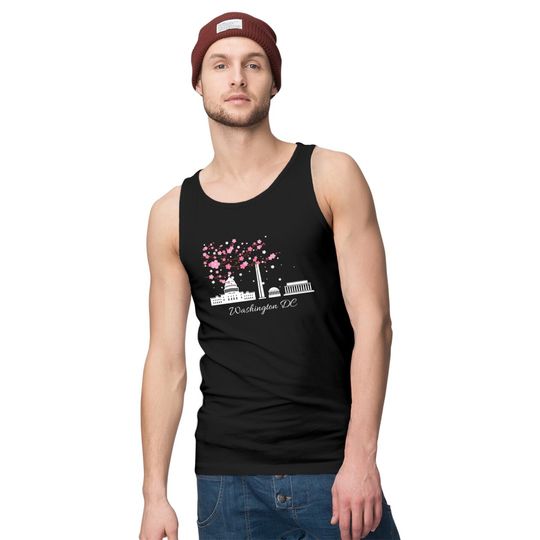 Washington DC Cherry Blossoms Monuments Memorials Tank Tops