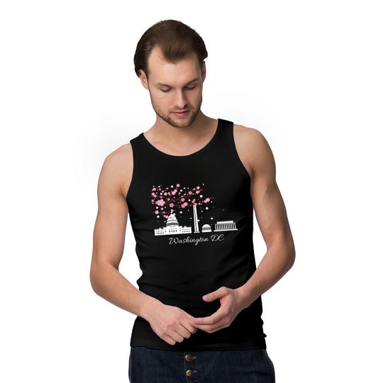 Washington DC Cherry Blossoms Monuments Memorials Tank Tops
