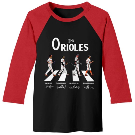 The Orioles Baseball Tees Walking Abbey Road Signatures Baseball Tees
