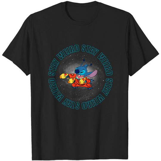 Stitch And Toothless T-Shirt Disney Stay Weird Stitch Space