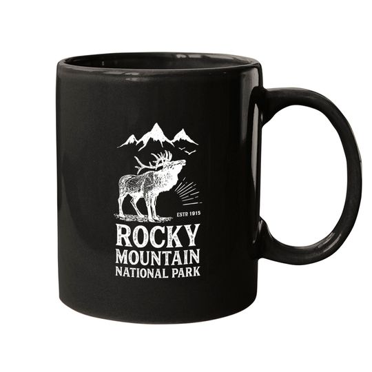 Discover Rocky Mountain National Park Vintage Colorado Elk Mugs