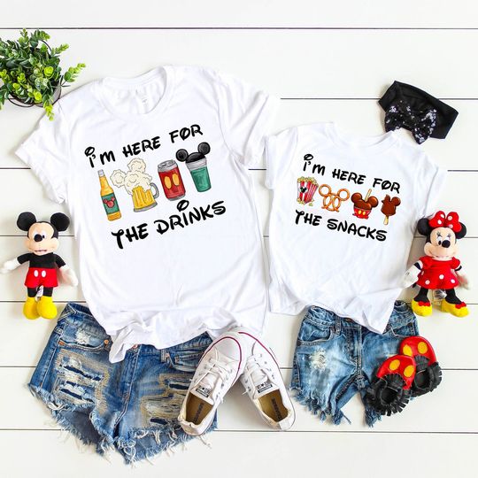 Personalized Disney Shirt, I'm  here for the snacks , I'm here for the drinks, Disney Epcot Shirt