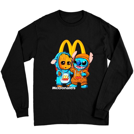 McDonalds Logo Baby Groot and Baby Stitch Long Sleeves