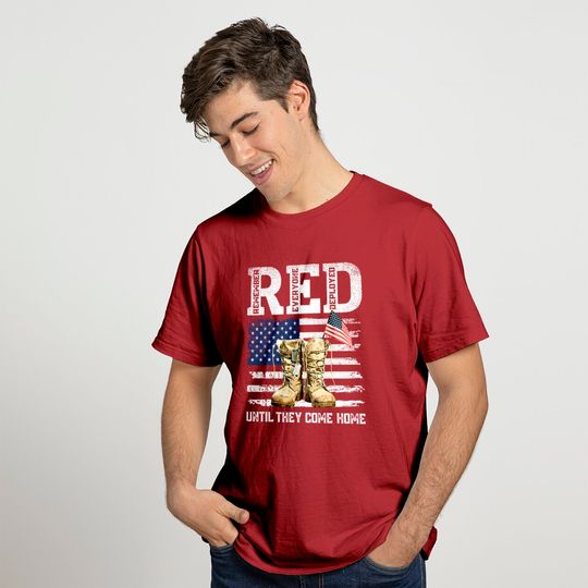 RED Friday Remember Everyone deployed every friday veterans T-Shirt