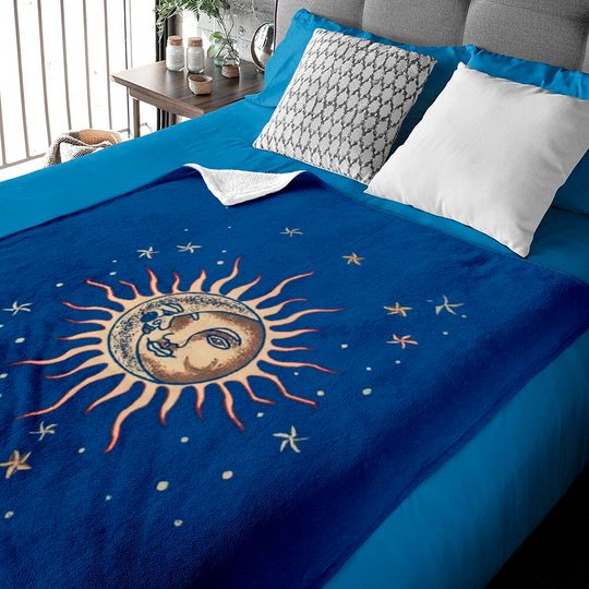 Vintage Sun And Moon Graphic Baby Blanket