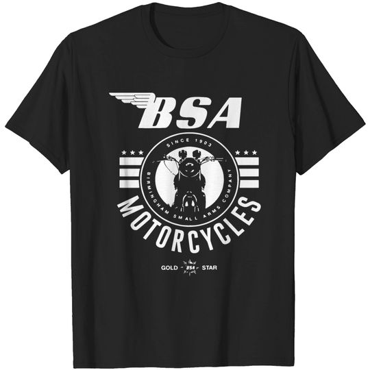  Bsa British Motorcycles Bike Logo Grey Si T Shirt