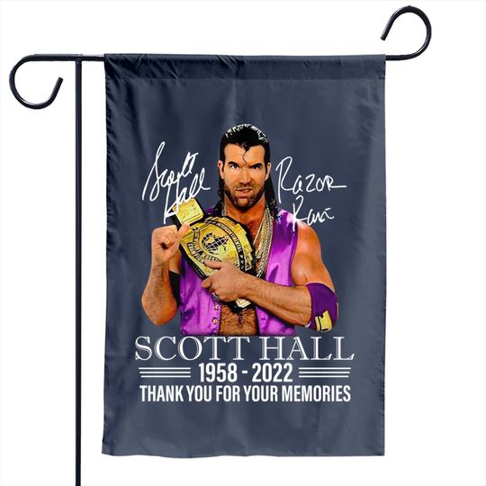 Scott Hall 1958-2022 Thank You for Your Memories Garden Flags, RIP Scott Hall Razor Ramon Garden Flags