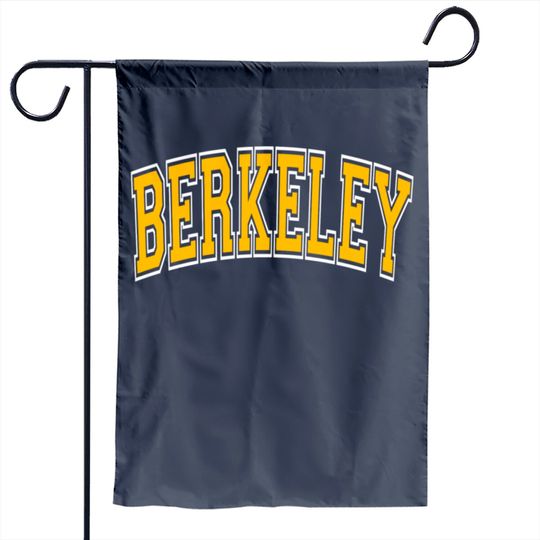 Berkeley Varsity Style Amber Text Garden Flags