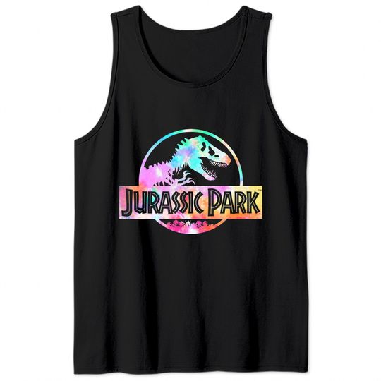 Jurassic Park Tank Tops Logo Tie Dye Gloss Graphic