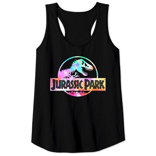 Jurassic Park Tank Tops Logo Tie Dye Gloss Graphic