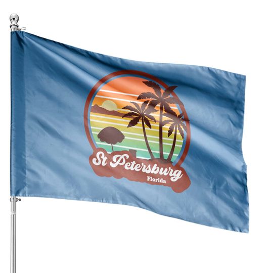 Saint Petersburg Florida Souvenirs Retro 80s St Petes Beach House Flags