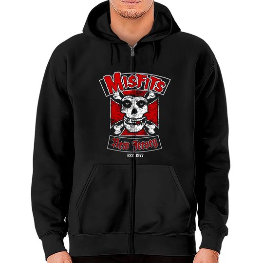 Misfits Unisex Zip Hoodies: Biker Design
