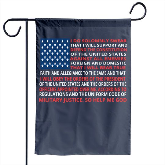 American Flag Military Oath Of Enlistment Print Dd214 Alumni Garden Flag