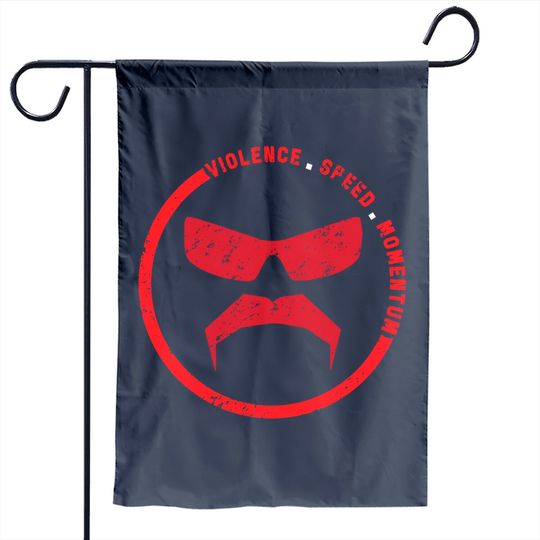 Dr Disrespect Violence Speed Momentum - Dr Disrespect Mustache Logo - Garden Flag