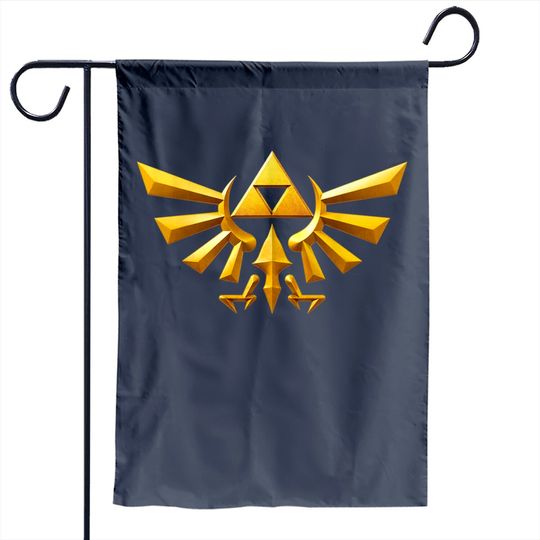 Nintendo Zelda Hyrule Crest Iconic Golden Triforce Garden Flag