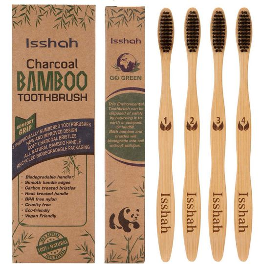 Biodegradable Eco-Friendly Bamboo Charcoal Toothbrushes
