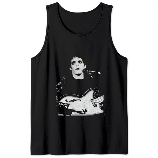 Lou Reed Unisex Tank Tops: Bleached Photo