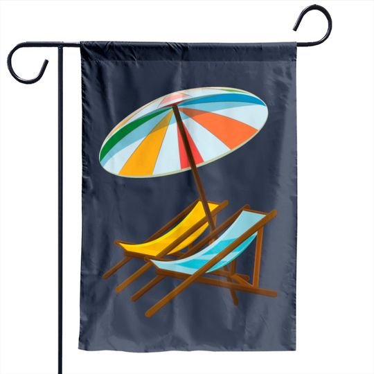 Beach Chair With Sunshade Garden Flag