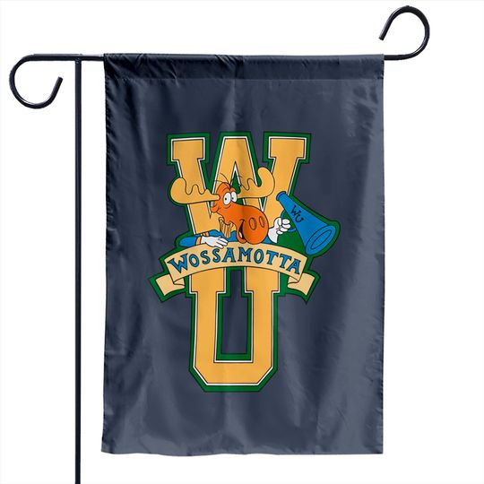 Rocky And Bullwinkle Wossamotta U Logo Garden Flag