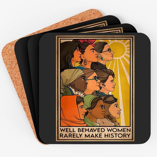 Leadership Make History Feminist Empowerment Gift Coaster