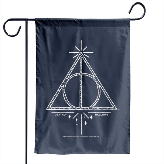 Harry Potter Deathly Hallows Symbol Line Art Garden Flag