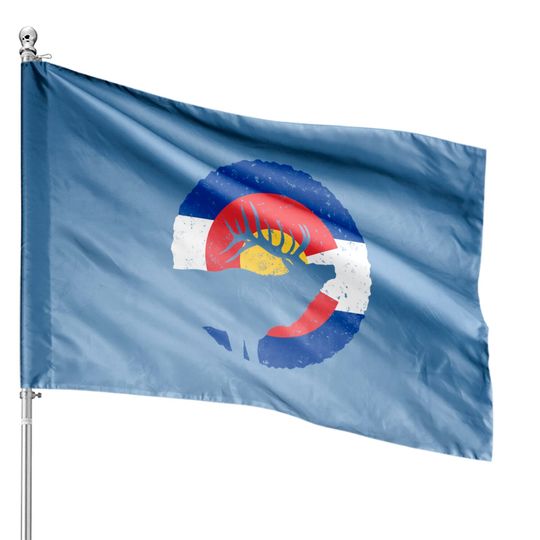 Colorado Elk Hunting House Flag: Co State Flag Hunter House Flag