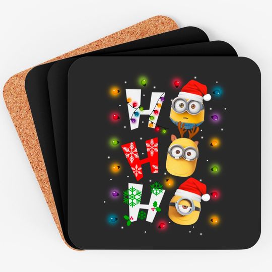Ho Ho Ho Bob Minions Kevin Minions Stuart Minions Light Christmas Coasters